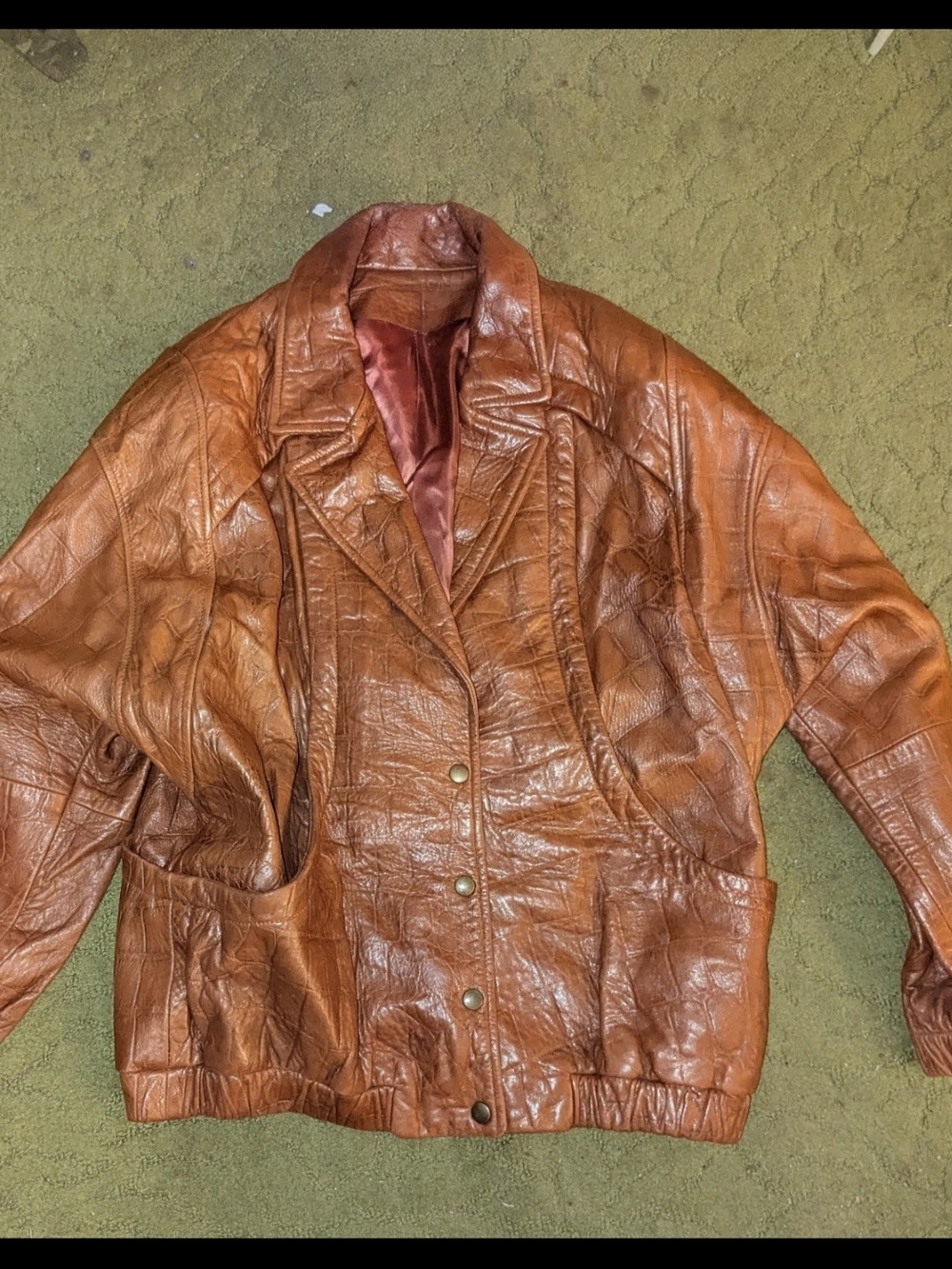 Classic Brown Leather Button-Front Women's Jacket